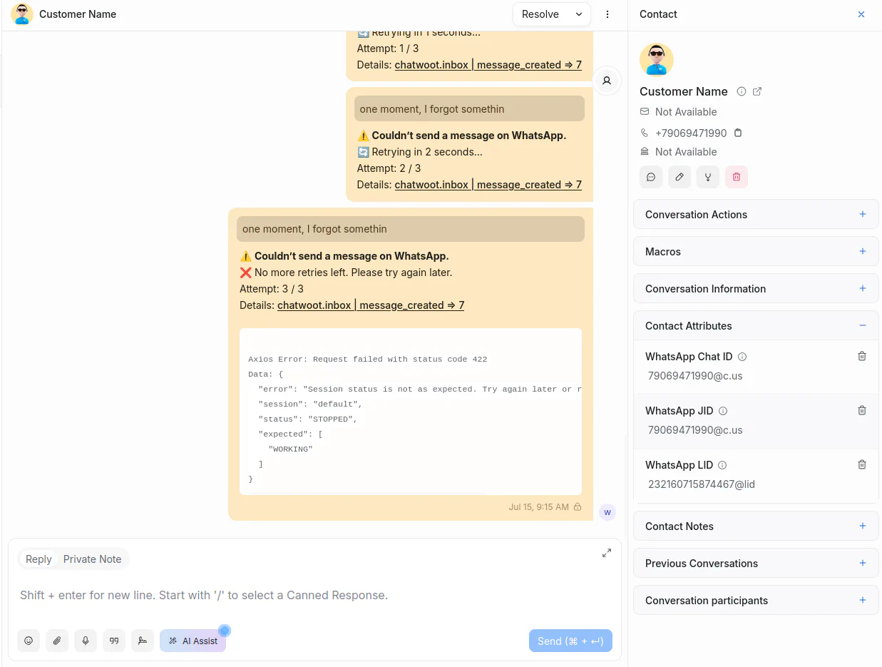 Error Reports and Retries