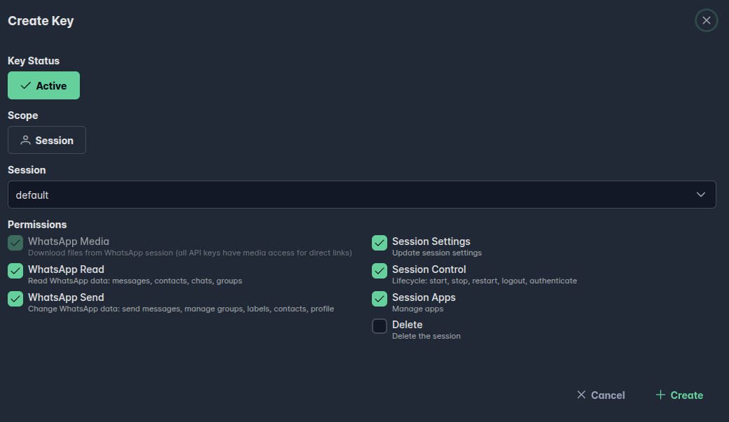 API Keys Permissions