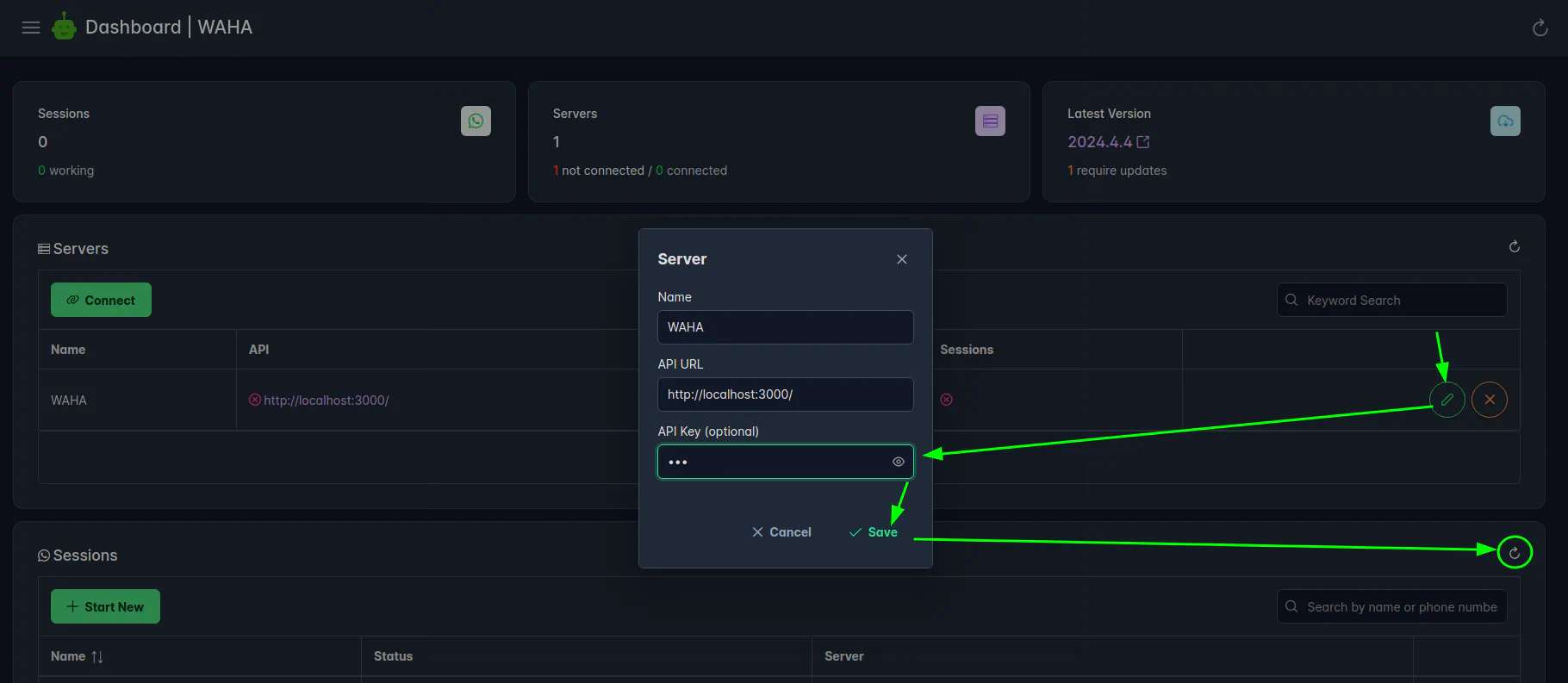 Dashboard with API Key