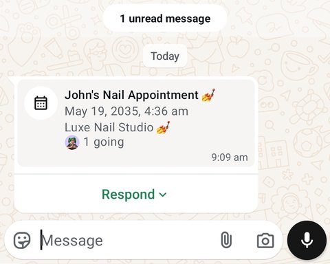 WhatsApp Event Message