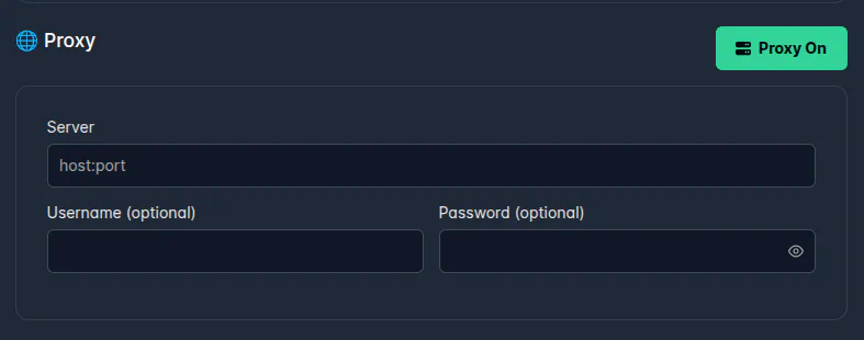 Dashboard - Proxy